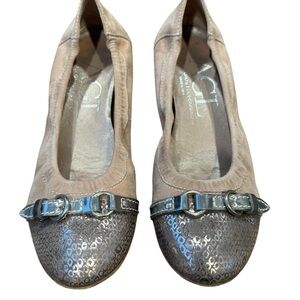 AGL Metallic Tan Ballet Flats